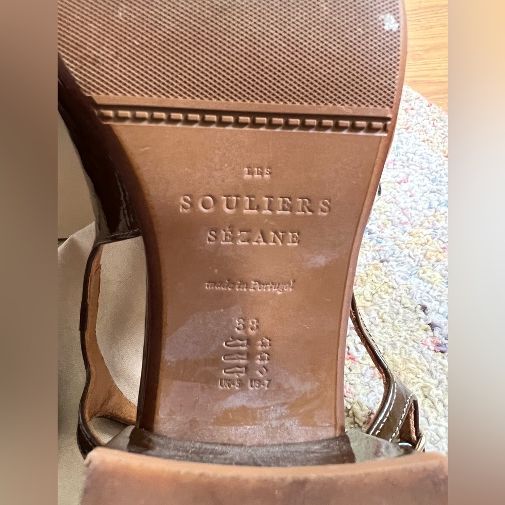 Sezane Paula Babies Patent Khaki - Size 7 - Picture 12 of 14